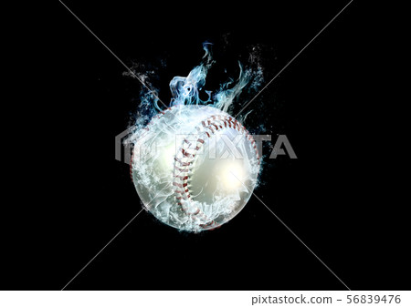Ball wrapped in pale flame and smoke Ball wrapped in pale flame and smoke 56839476
