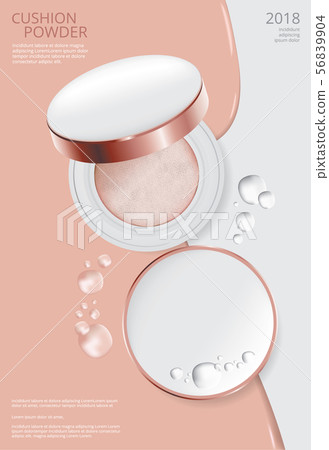 Makeup Powder Cushion Poster Template Vector 56839904