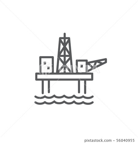 Oil Platform Line Icon on white background Oil Platform Line Icon on white background 56840955