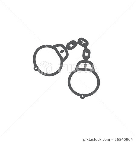 Handcuffs line icon vector on white background Handcuffs line icon vector on white background 56840964