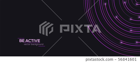 Modern Banner With Radial Moving Lines And Glow On Stock