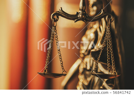 Brass Scales of Justice in a close up view 56841742