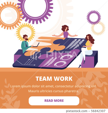 Office People Work Together Setting Up Puzzle 56842307