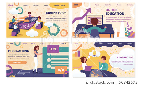 Brainstorm Online Education Consulting Programming - Stock Illustration ...