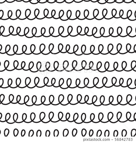 Black doodles seamless vector pattern. Hand drawn monochrome doodle twirls repeating background. For Black doodles seamless vector pattern. Hand drawn monochrome doodle twirls repeating background. For 56842783