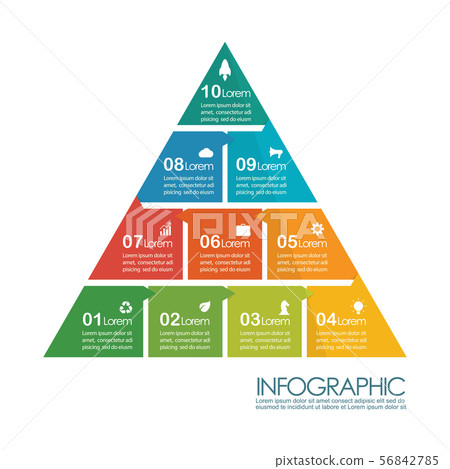 Pyramid infographic chart template Pyramid infographic chart template 56842785