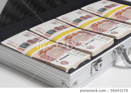 Suitcase full of rubles Suitcase full of rubles 56843279