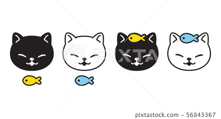 cat vector kitten icon head fish logo symbol pet 56843367