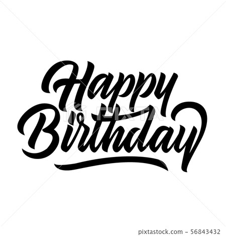 Happy Birthday Congratulation Black Handwriting 插圖素材 圖庫