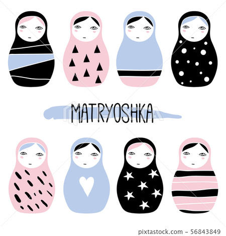 Nesting doll. Matryoshka, Russian doll Nesting doll. Matryoshka, Russian doll 56843849