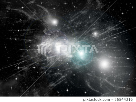 galaxy in a free space. 3D rendering galaxy in a free space. 3D rendering 56844316
