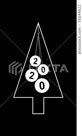 Christmas tree outline, modern flat design. 56844622