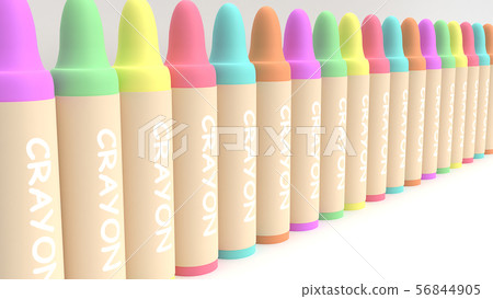 3d rendering crayons multicoloured 3d rendering crayons multicoloured 56844905