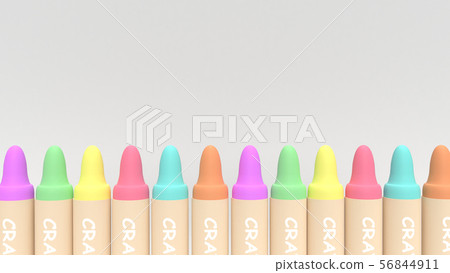 3d rendering crayons multicoloured 3d rendering crayons multicoloured 56844911