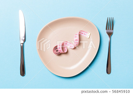 Round plate with measure tape inside with fork and 56845910