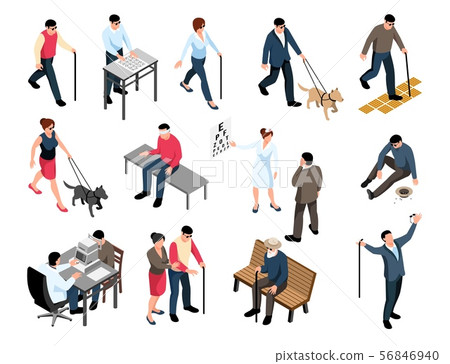 Blind People Isometric Set Blind People Isometric Set 56846940