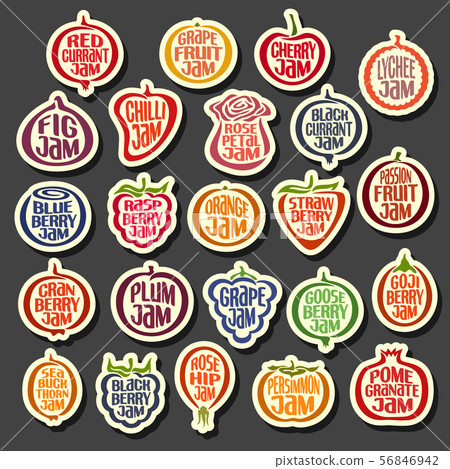 Vector Set of Fruits Jam icons 56846942
