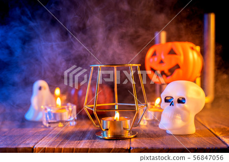 Halloween pumpkin lantern smoke Halloween pumpkin lantern smoke 56847056