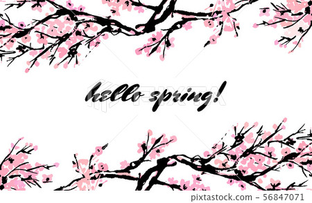 Cherry blossom Sakura bloom template 56847071