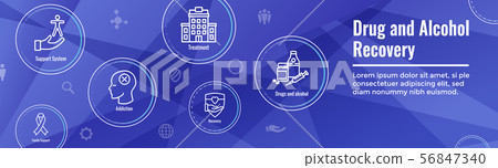 Drug and Alcohol Dependency Icon Set & Web Header 56847340