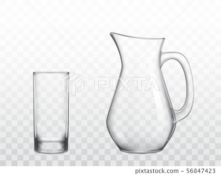 Glass jug and highball glass realistic vector Glass jug and highball glass realistic vector 56847423