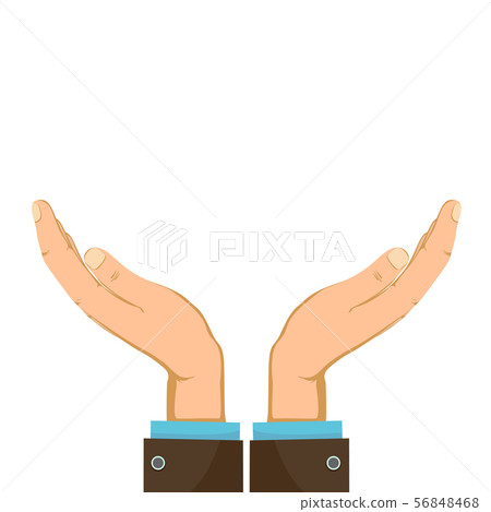 Empty male hands isolated on a white background 56848468