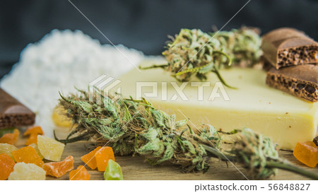 Preparing to cooking cake with cannabis butter. 56848827
