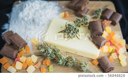 Preparing to cooking cake with cannabis butter. 56848828