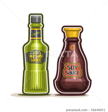 Vector Wasabi and Soy Sauce Bottles 56848951