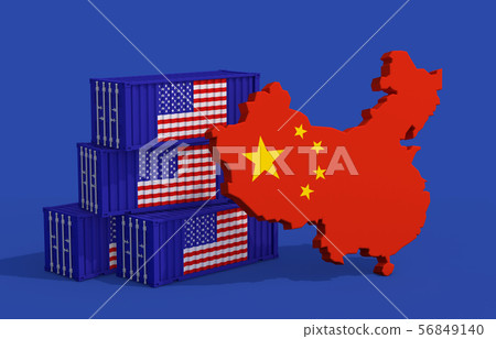 American and Chinese trade war concept American and Chinese trade war concept 56849140