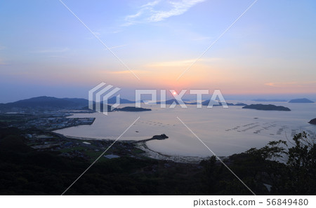 Minotsu Bay in twilight (Summer Festival Tsushima Shrine, Kashiwajima, Shishima Island, Shonai Peninsula, Sakuma Port) 56849480
