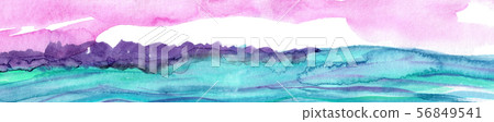 Hand Drawn Watercolor Landscape Hand Drawn Watercolor Landscape 56849541