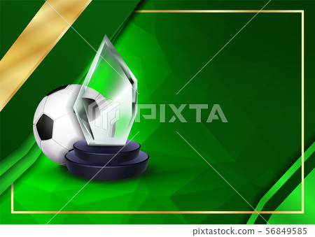 Soccer Certificate Diploma With Glass Trophy Vector. Sport Graduation. Elegant Document. Luxury Soccer Certificate Diploma With Glass Trophy Vector. Sport Graduation. Elegant Document. Luxury 56849585