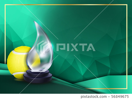Tennis Certificate Diploma With Glass Trophy Vector. Sport Award Template. Achievement Design. Honor 56849675