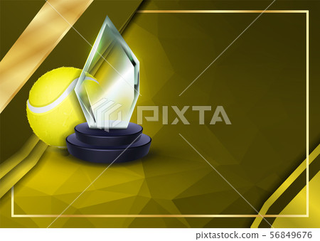Tennis Certificate Diploma With Glass Trophy Vector. Sport Graduation. Elegant Document. Luxury 56849676