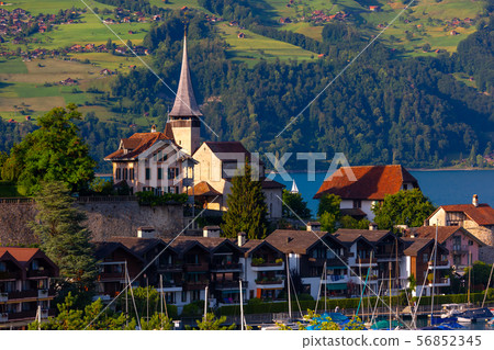 Spiez Church on Lake Thun, Switzerland 56852345