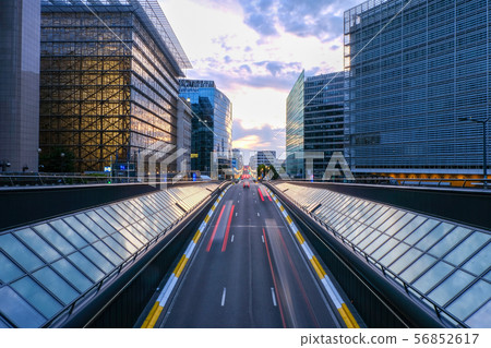 Long exposure shot from a bridge in Brussels Long exposure shot from a bridge in Brussels 56852617