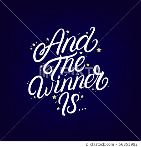 And the Winner is hand written lettering. - Stock Illustration ...