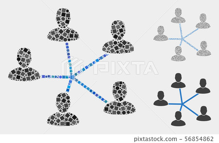 Users Connection Icon Mosaics of Squares and Circles 56854862