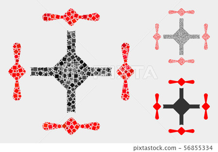 Quadcopter Icon Collages of Squares and Circles 56855334