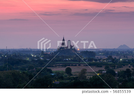 Wat Tham Sua temple on hill with colorful sky at Wat Tham Sua temple on hill with colorful sky at 56855539