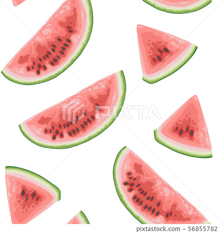 Seamless pattern with juicy watermelon - Stock Illustration [56855782 ...