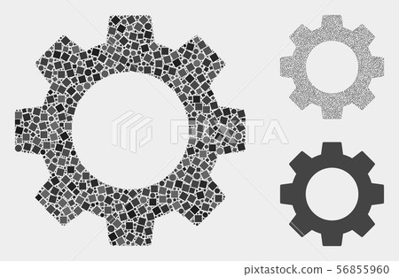 Gear Icon Collages of Squares and Circles - Stock Illustration ...