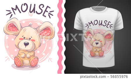 Cute teddy mouse - idea for print t-shirt 56855976