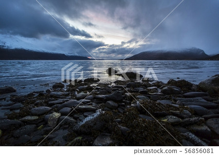 Sunset over a fjord in the arctic Sunset over a fjord in the arctic 56856081
