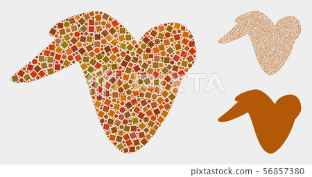Fried Chicken Wing Icon Mosaics of Squares and Circles 56857380
