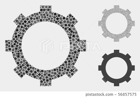 Cog Icon Collages of Squares and Circles Cog Icon Collages of Squares and Circles 56857575