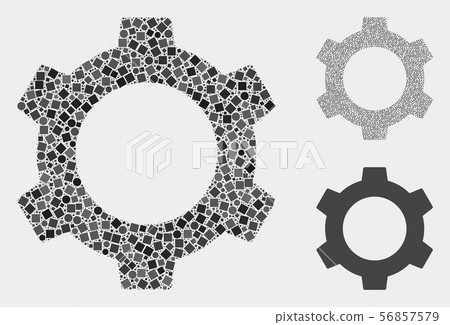 Cog Icon Collages of Squares and Circles Cog Icon Collages of Squares and Circles 56857579