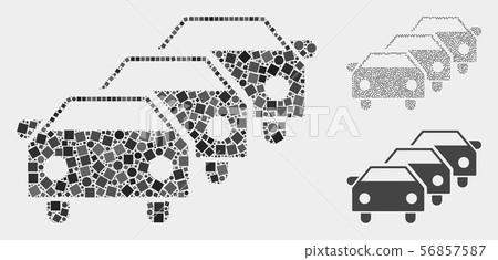 Car Traffic Jam Icon Collages of Squares and Circles Car Traffic Jam Icon Collages of Squares and Circles 56857587