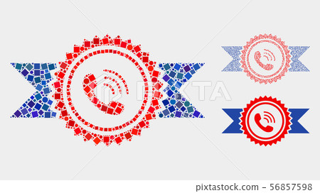 Call Center Stamp with Ribbons Icon Collages of... - Stock Illustration ...